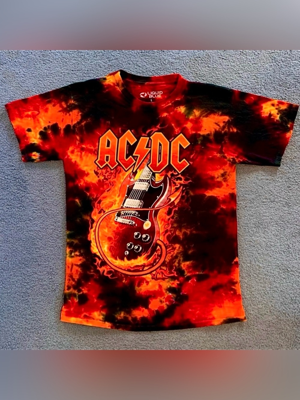 NWOT AC/DC band vintage flaming guitar t-shirt